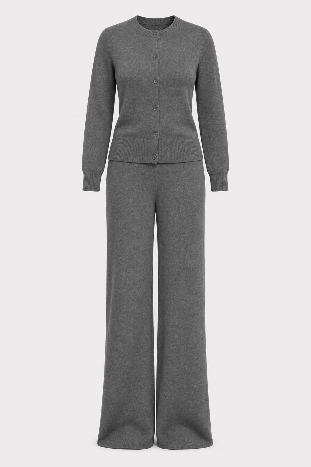 Knit Cardigan Pants Set Slim Fit - 1