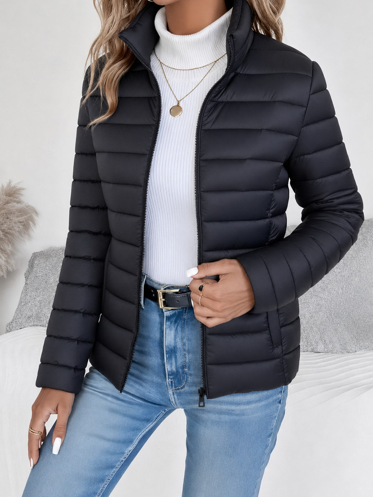 Warm Quilted Spring Jacket Lightweight & Water-Resistant - 3