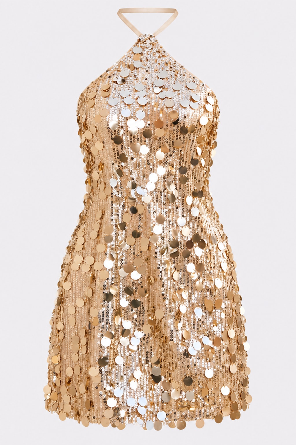 Halter Dress Sparkly Sequin Backless Party Dress - 1