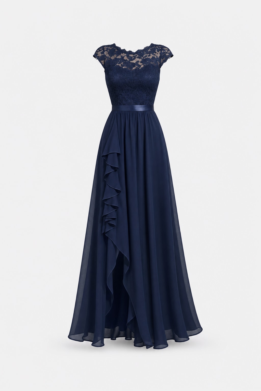 A-Line Lace-Trim Maxi Dress - 1