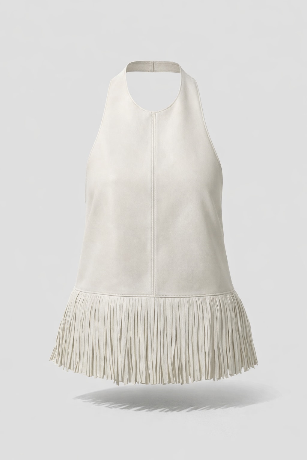 Polyester Blend Sleeveless Tassel Vest With Backless Halter - 1