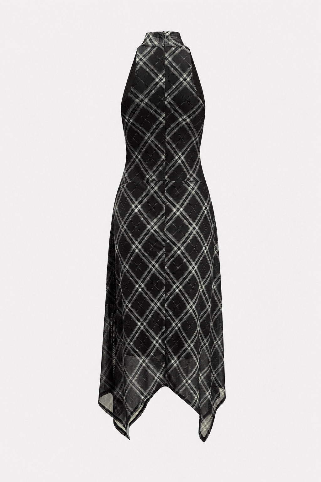 Plaid Jersey Halter Maxi Dress - view 6