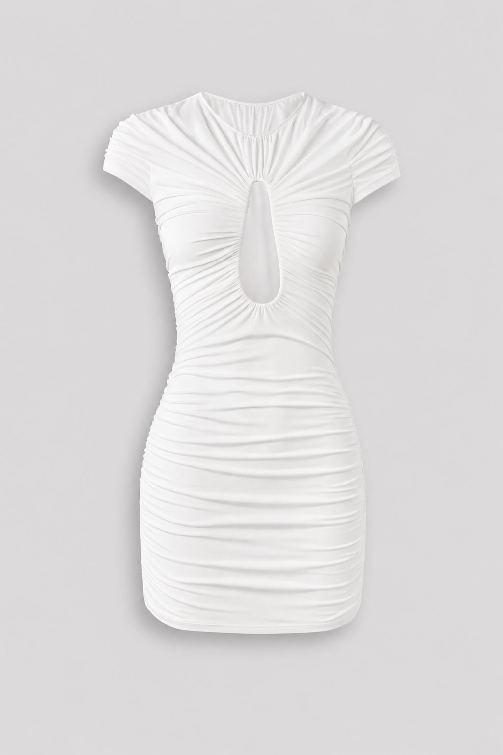 Ruched Keyhole Mini Dress - 1