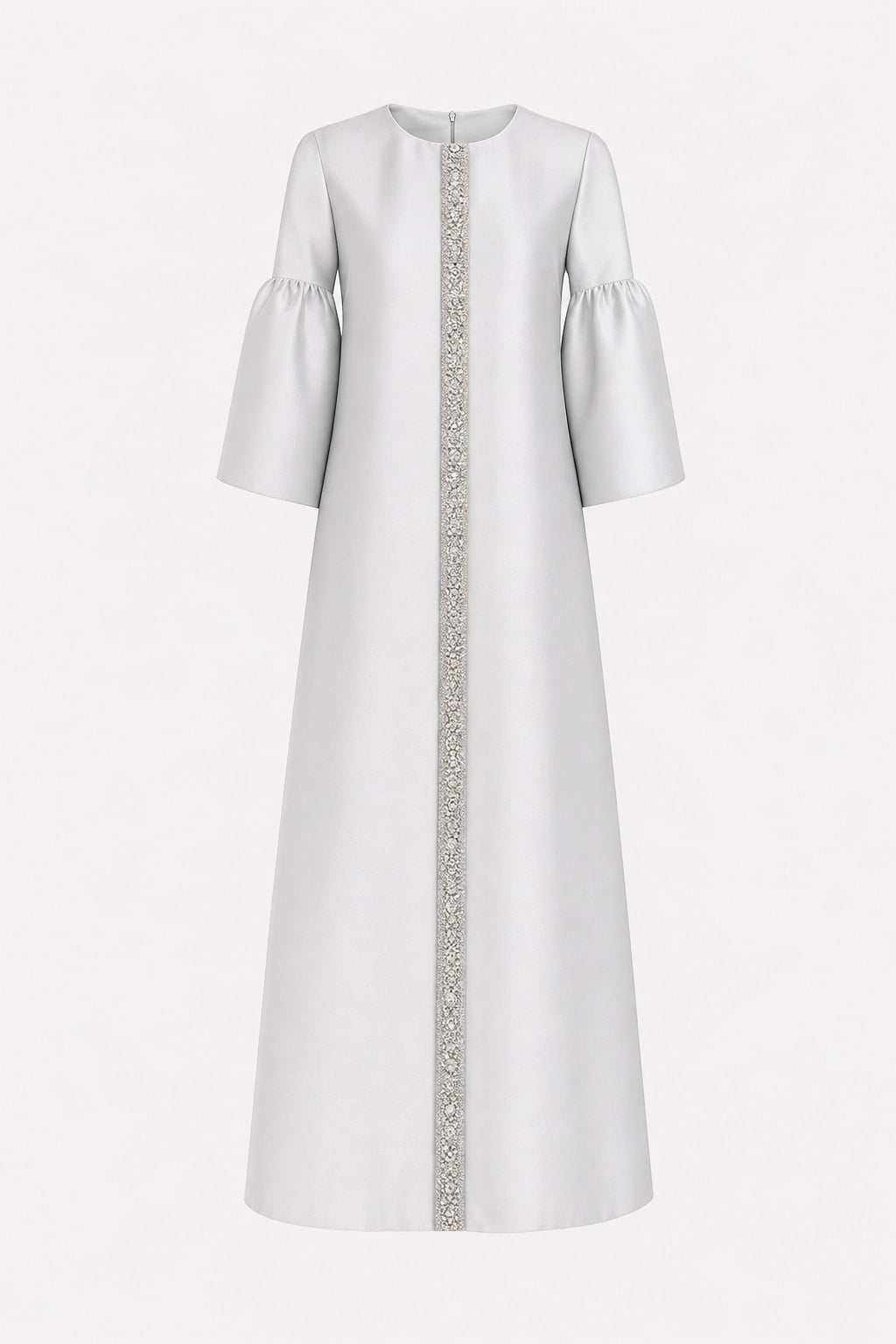 Elegant Polyester Midi Dress With Flared Sleeves - 1