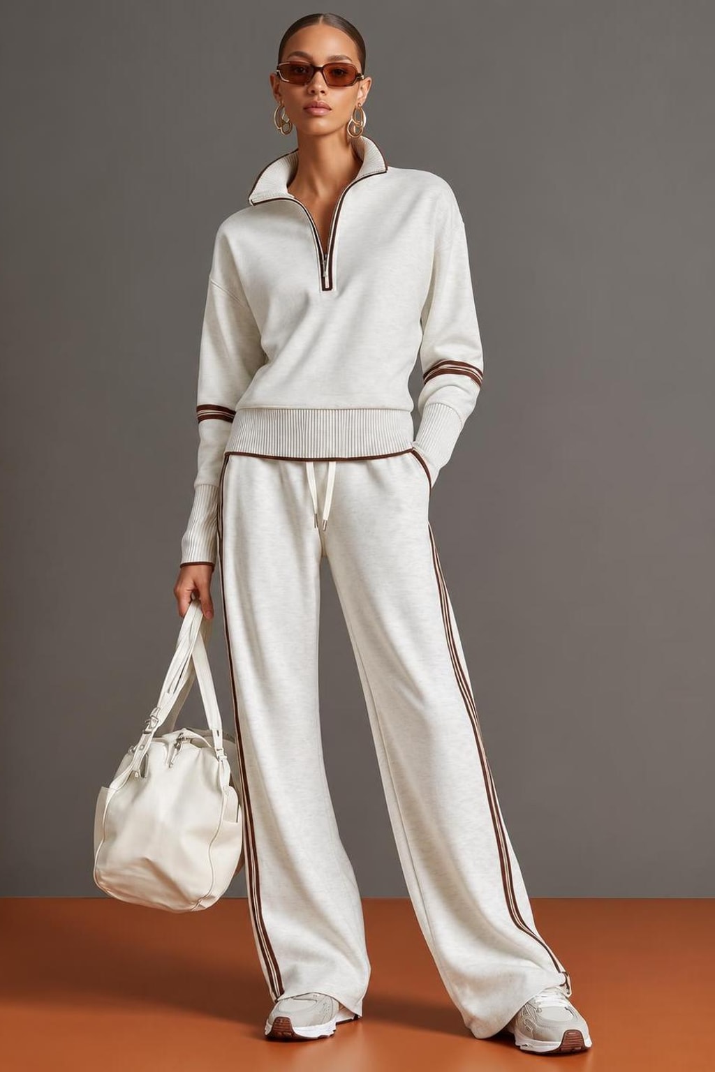 Soft-Stretch Wide Leg Two-Piece Lounge Set - 2