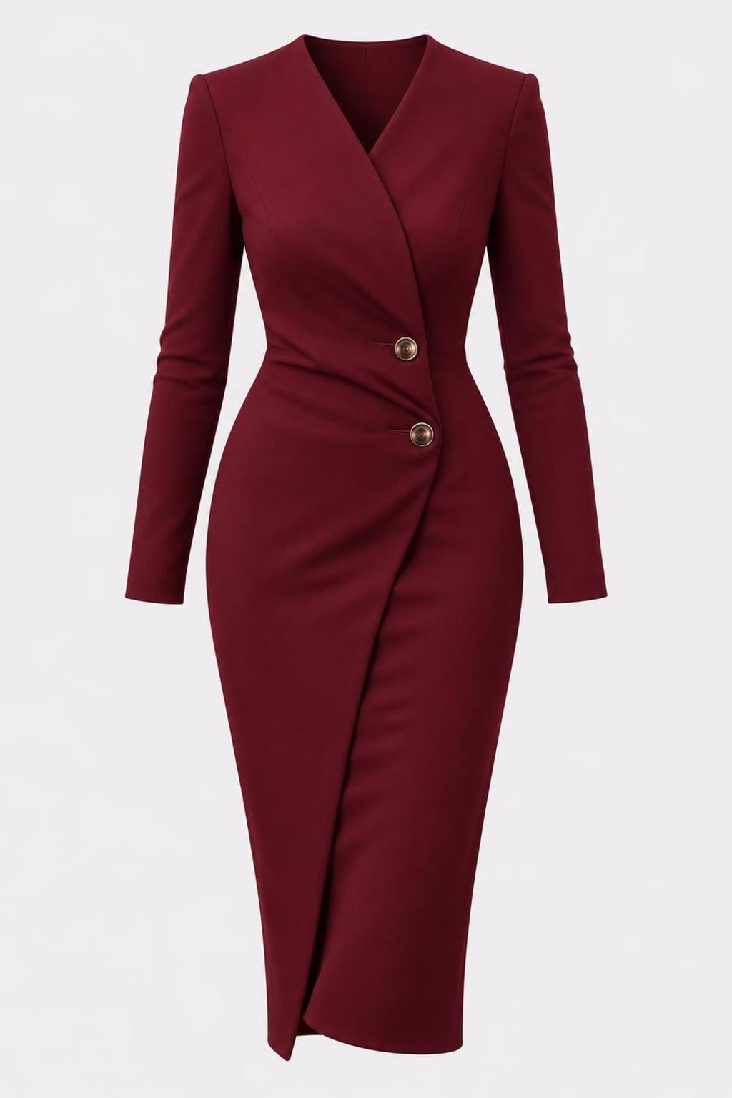 Wedding Guest Dress With Button-Front Midi Cut - 1