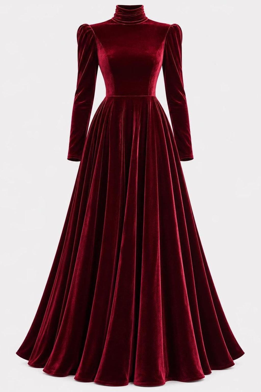 Velvet Gown With Long Sleeves - 1
