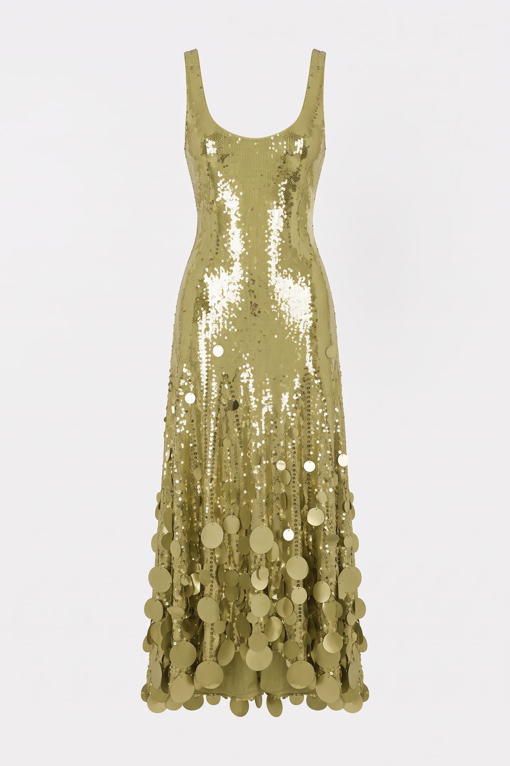 Comfortable Sequin Tank Maxi Dress With Cutout Back Green - 2