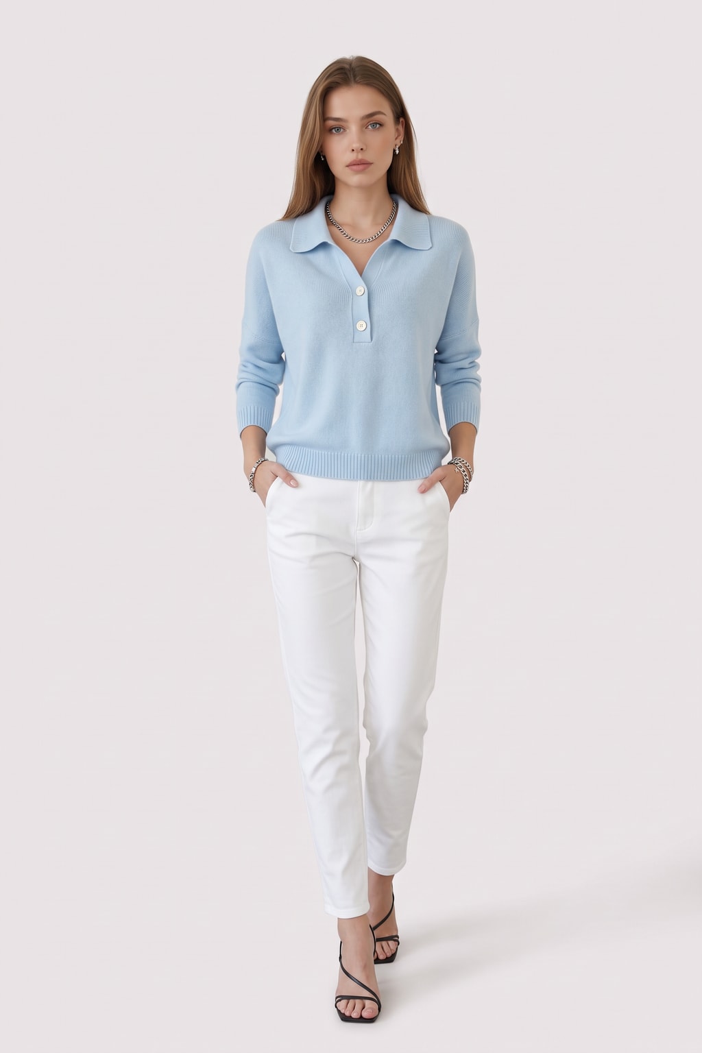 Collared Button Pullover With Relaxed Fit - 2