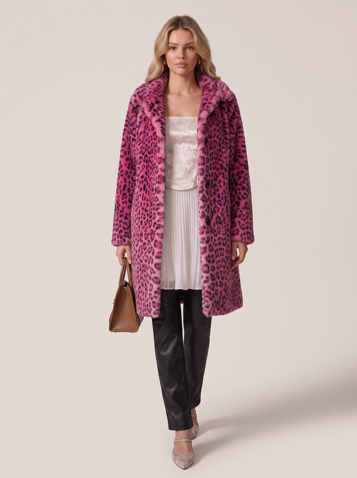 Leopard Print Insulated Winter Coat - view 9