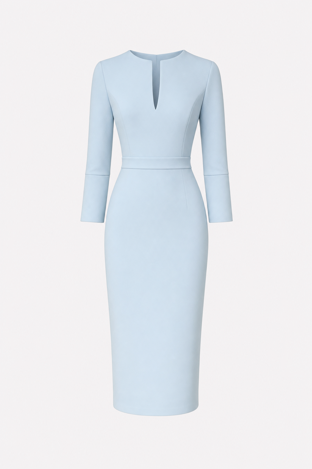 Satin pencil dress with back slit - view 15