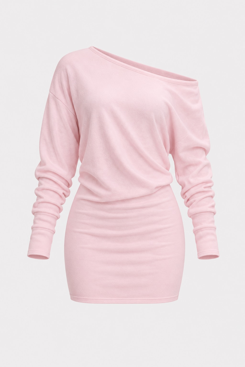 Knit Mini Dress Off Shoulder Bodycon - 1