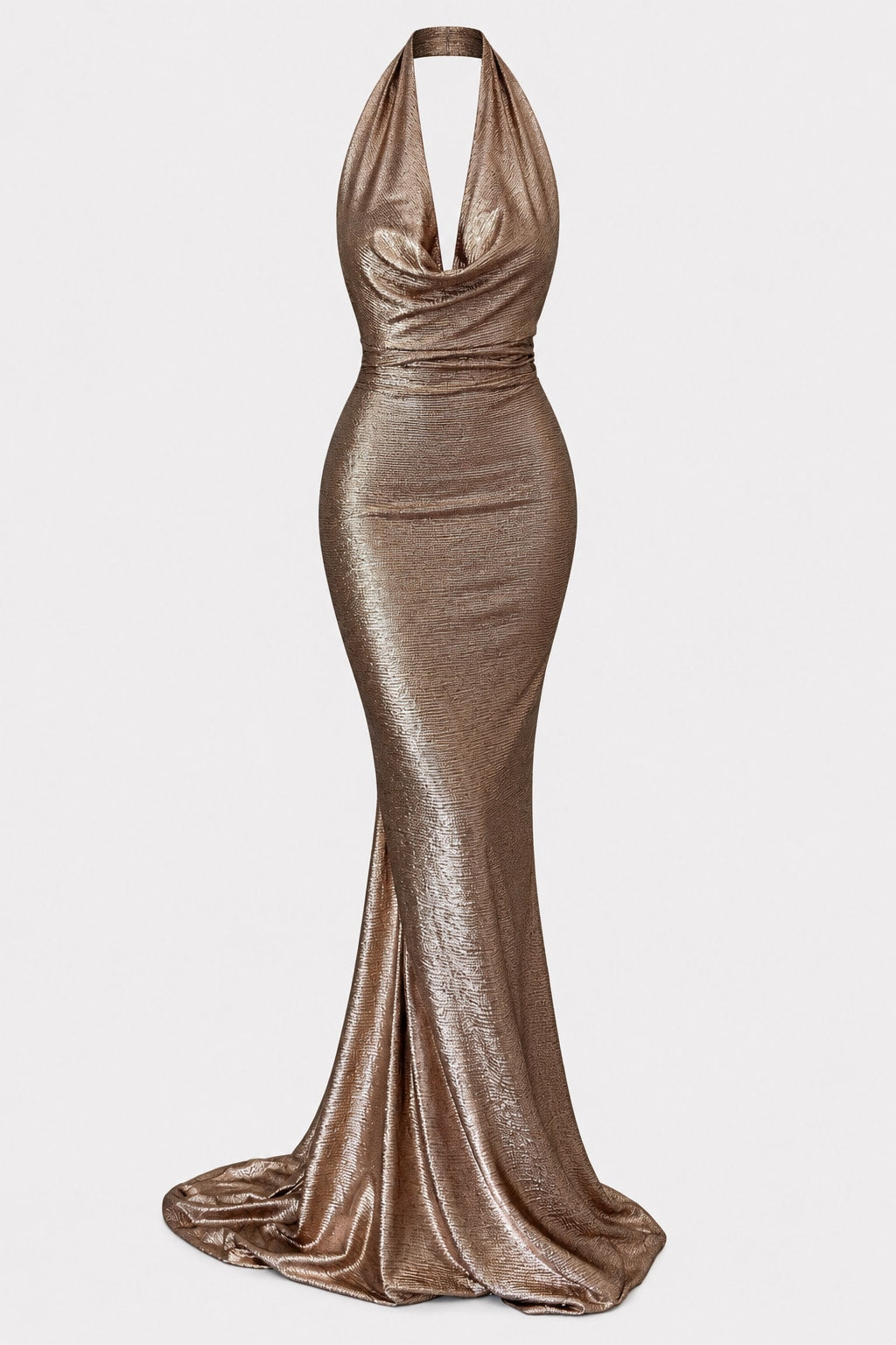 Polyester Maxi Dress Halter Backless - 1