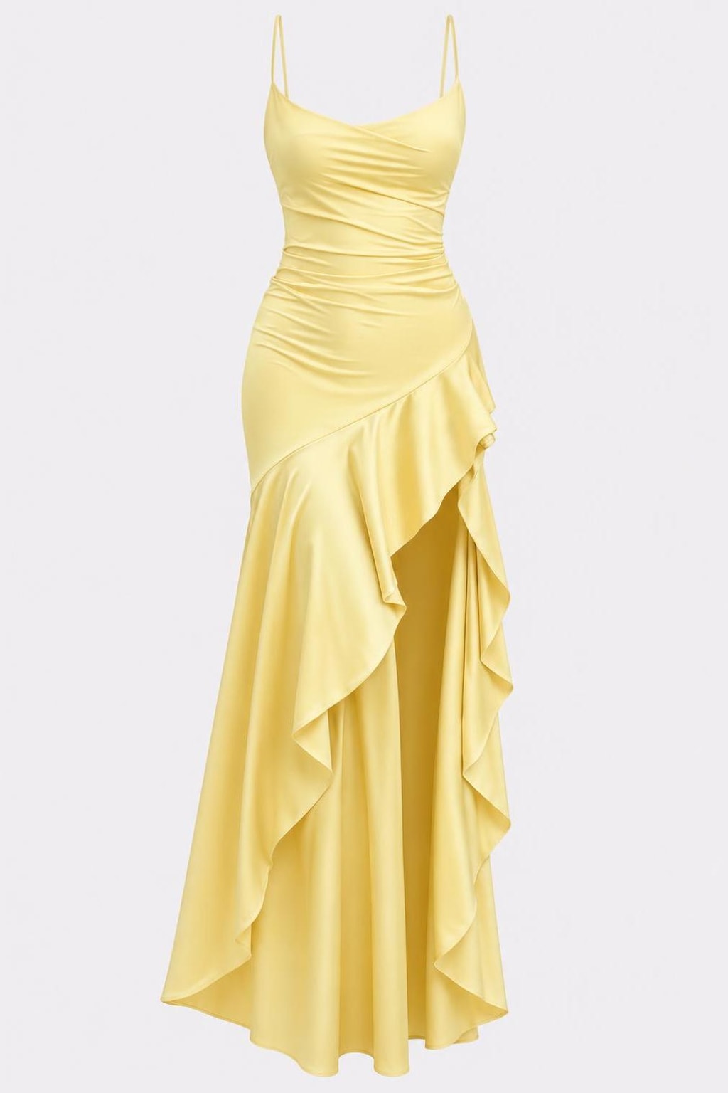 Satin Maxi Dress With Cowl Neck - 1