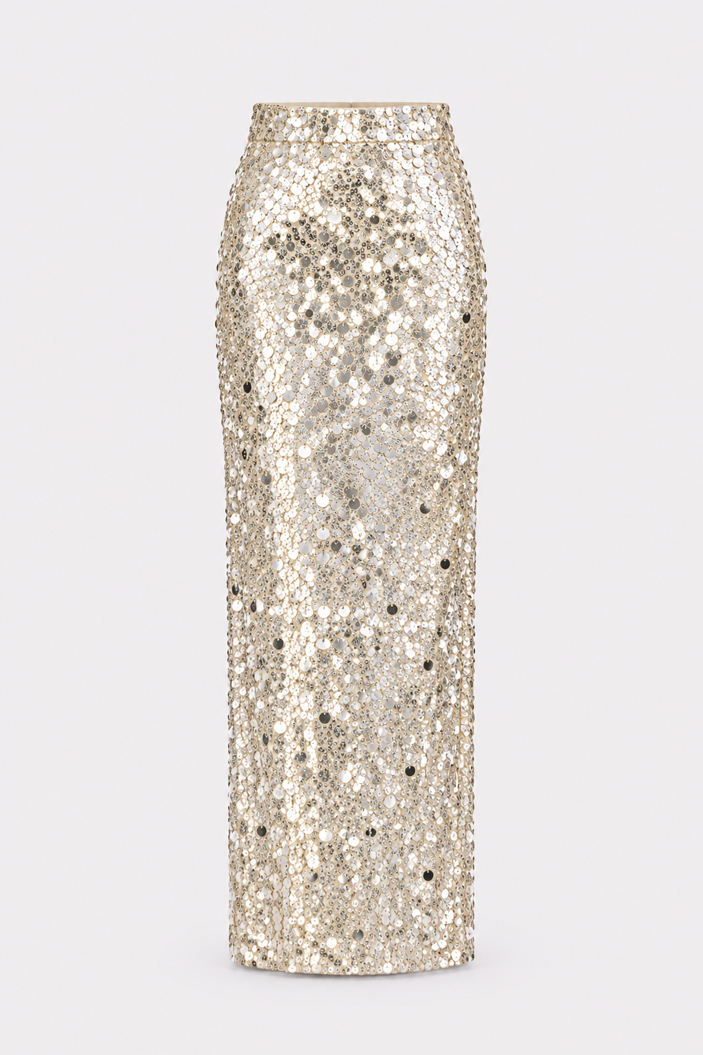 Polyester Sequin Skirt With Slim Long Cut - 7