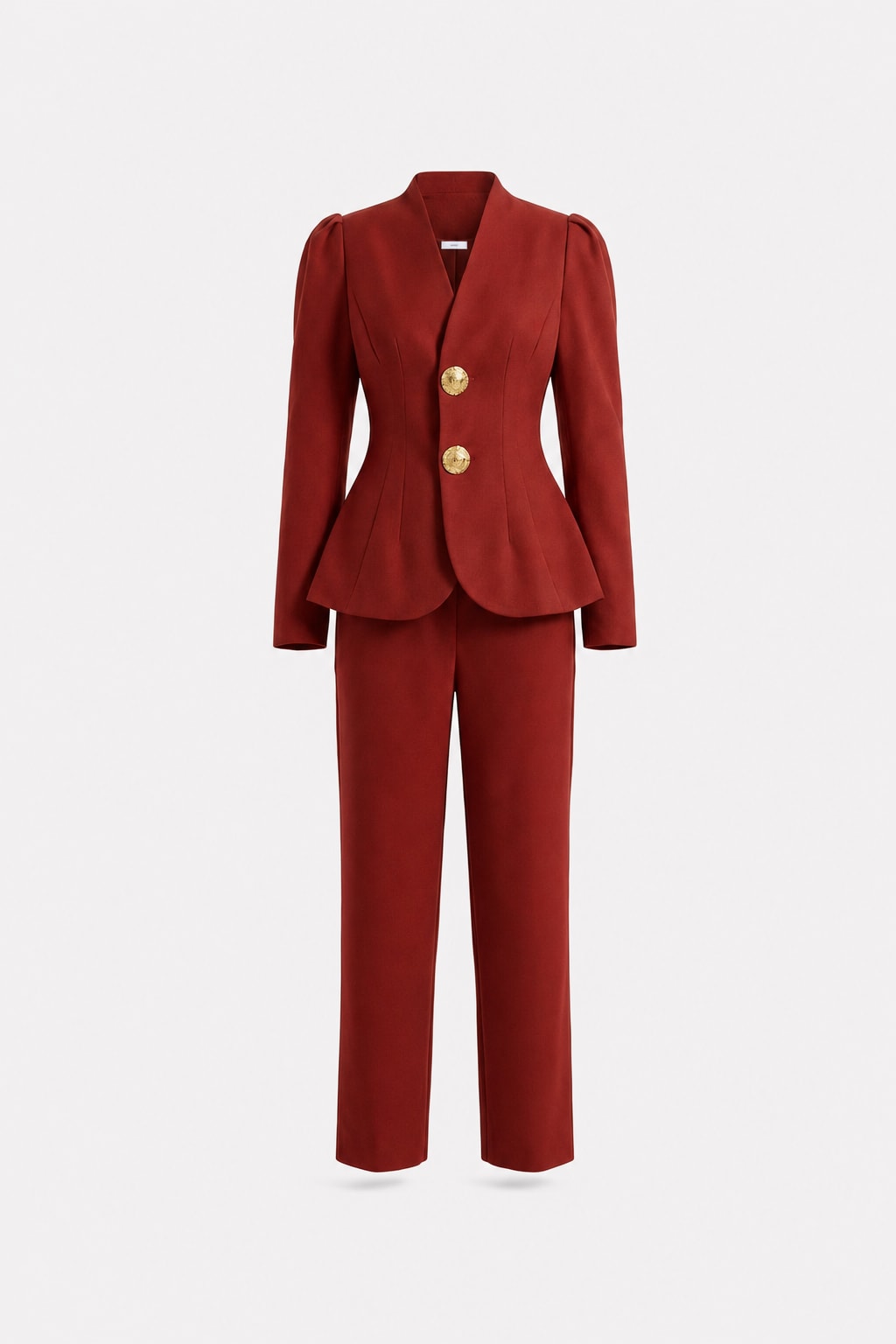 Cotton-Blend Tailored Blazer And Pants Suit Set - 1