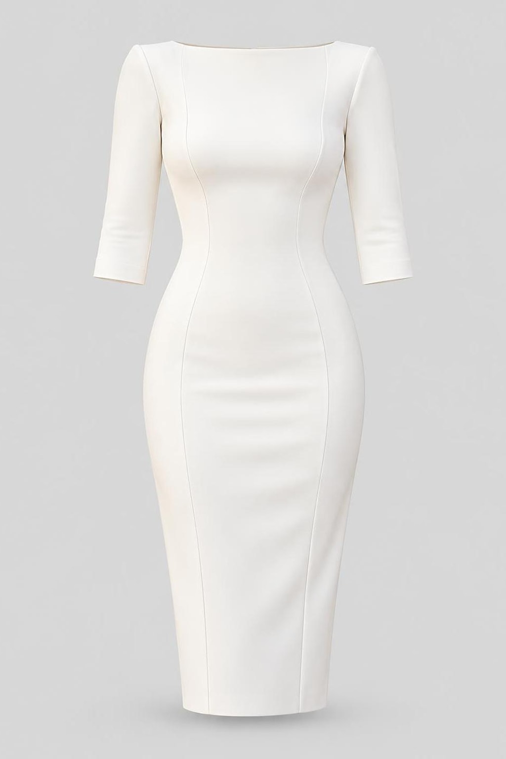 Jersey Midi Dress With Boat Neck - 1