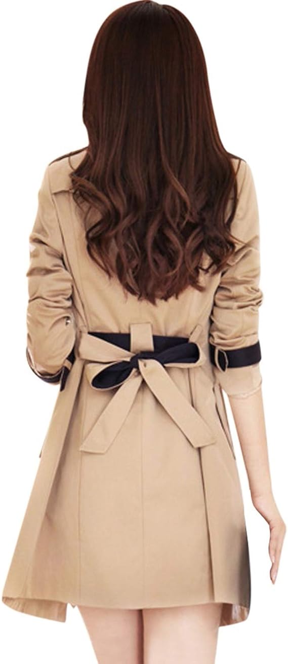 Polyester Blend Double-Breasted Trench Coat - view 4