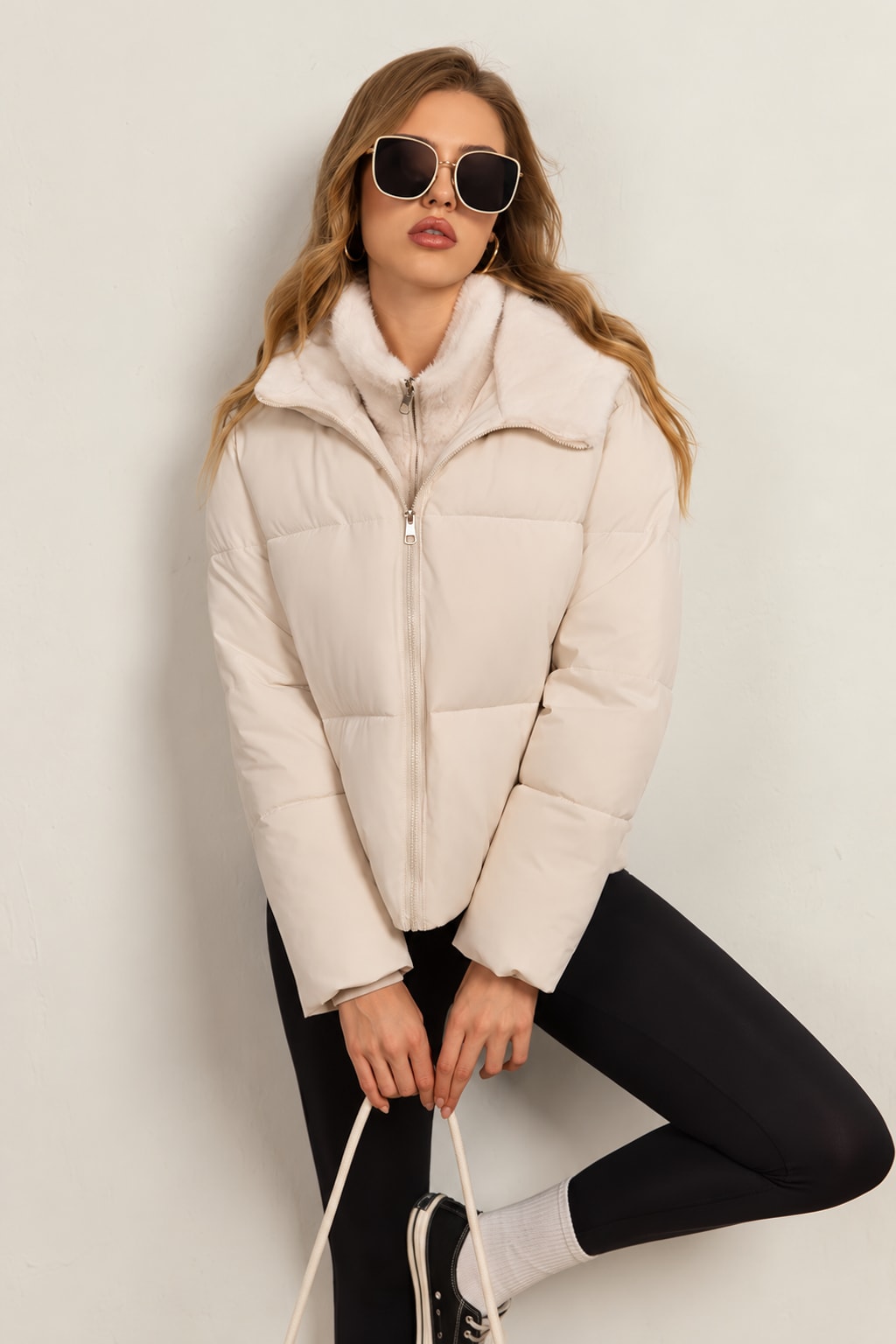 Cotton Hooded Jacket Short Layered Winter Coat - 2