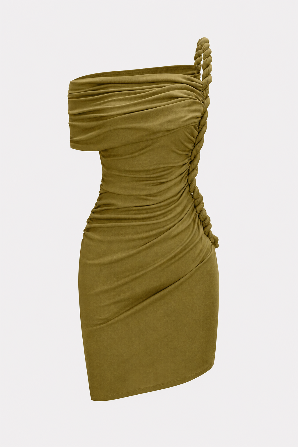 One-Shoulder Twist Knot Jersey Mini Dress - view 9
