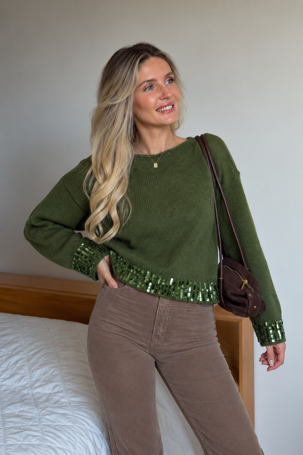 Polyester Knit Sweater With Sequin Detail - 6