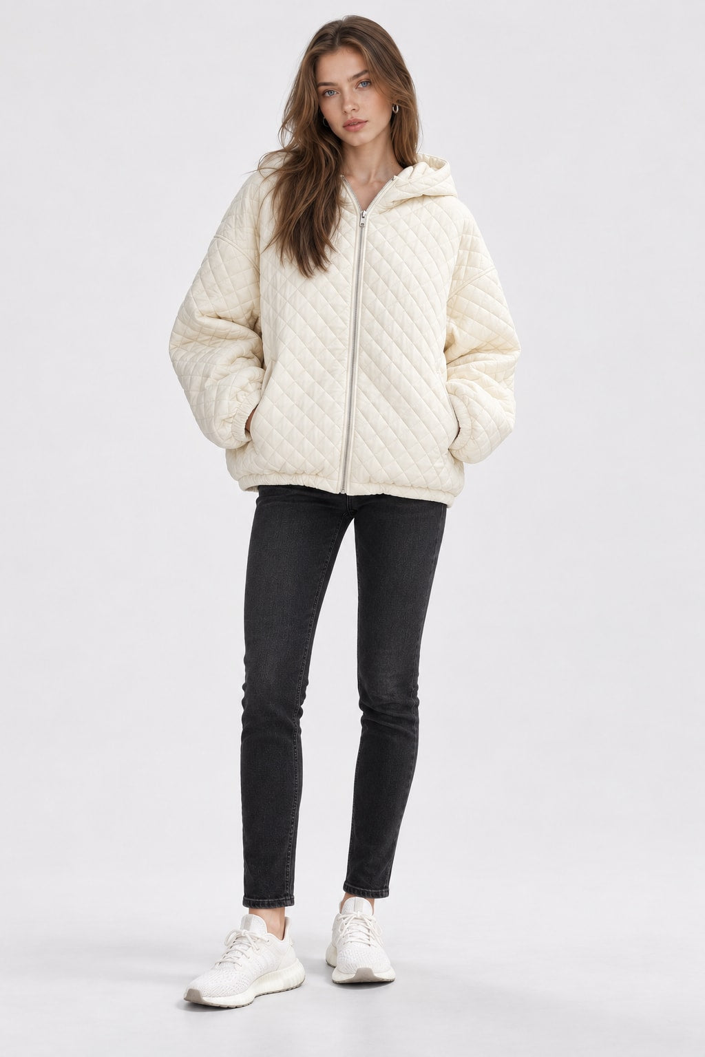 Cotton Padded Jacket Hooded Quilted Casual Outerwear - 2