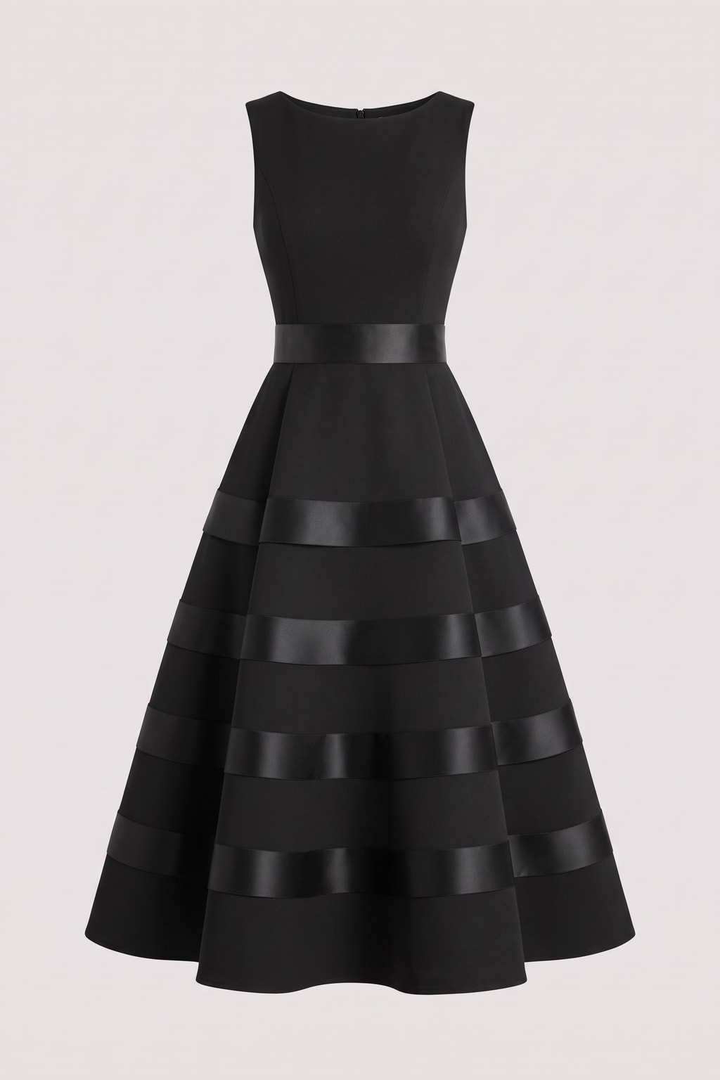 Polyester Sleeveless A-Line Party Dress With Patch Detail - 1