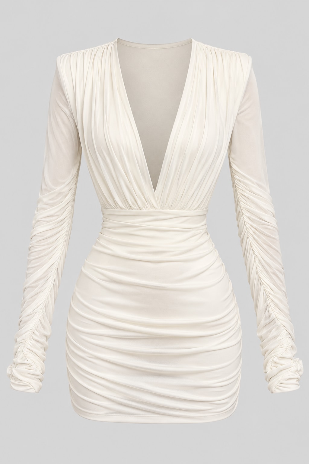 Sheath Dress V-Neck Long Sleeve - 1