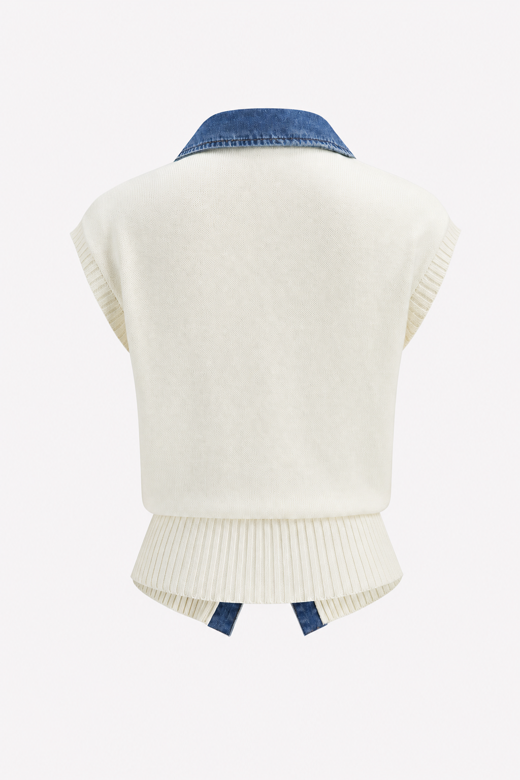 Off-White Denim-Collar Knit Vest - 5