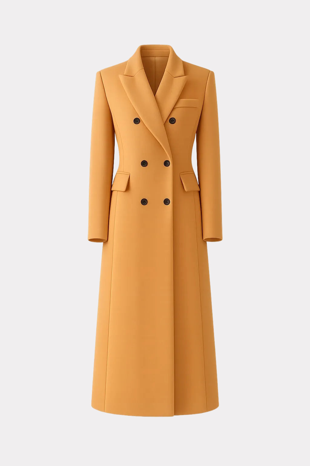 Wool Coat Double-Breasted Tailored Winter Style - 1