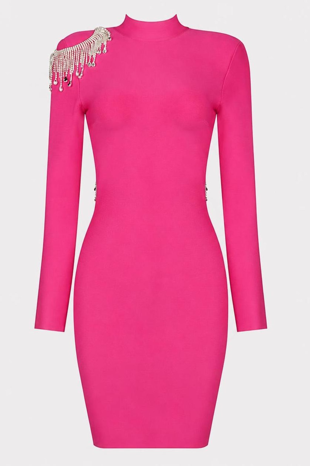 Scuba Bodycon Dress With Rhinestones - 1