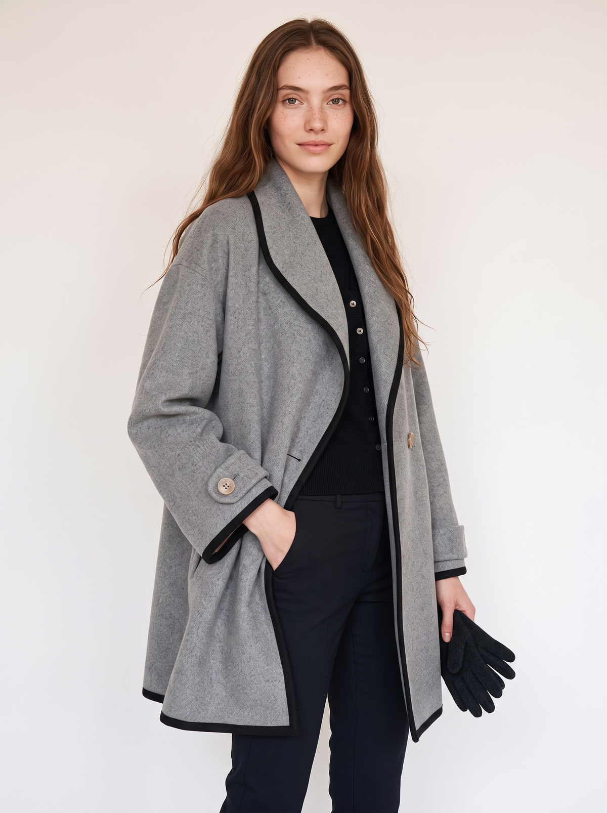 Women's Belted Warm Wool-Blend Coat Oversized Fit - 11