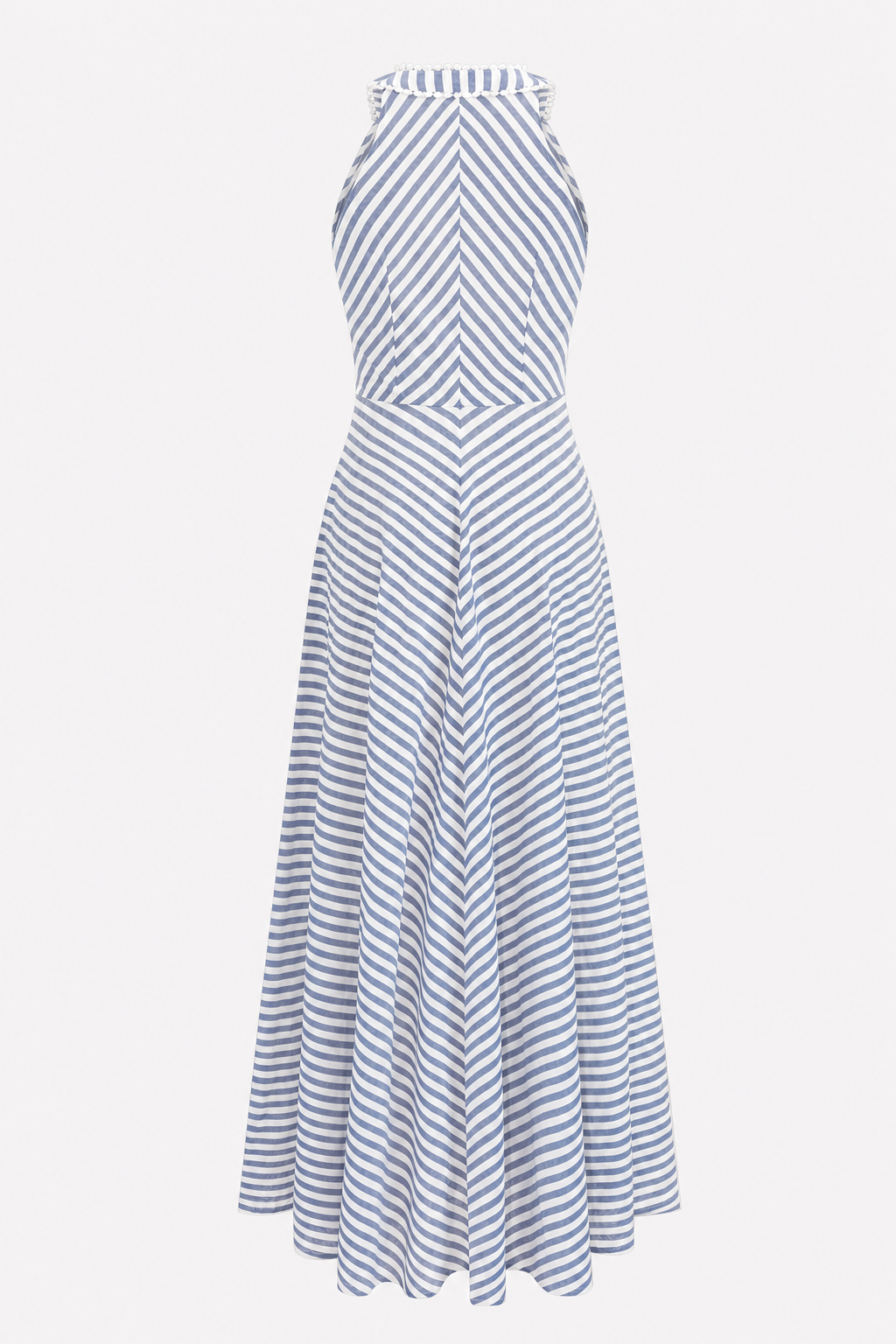 Striped V-Neck Slim Fit Midi Dress - view 6