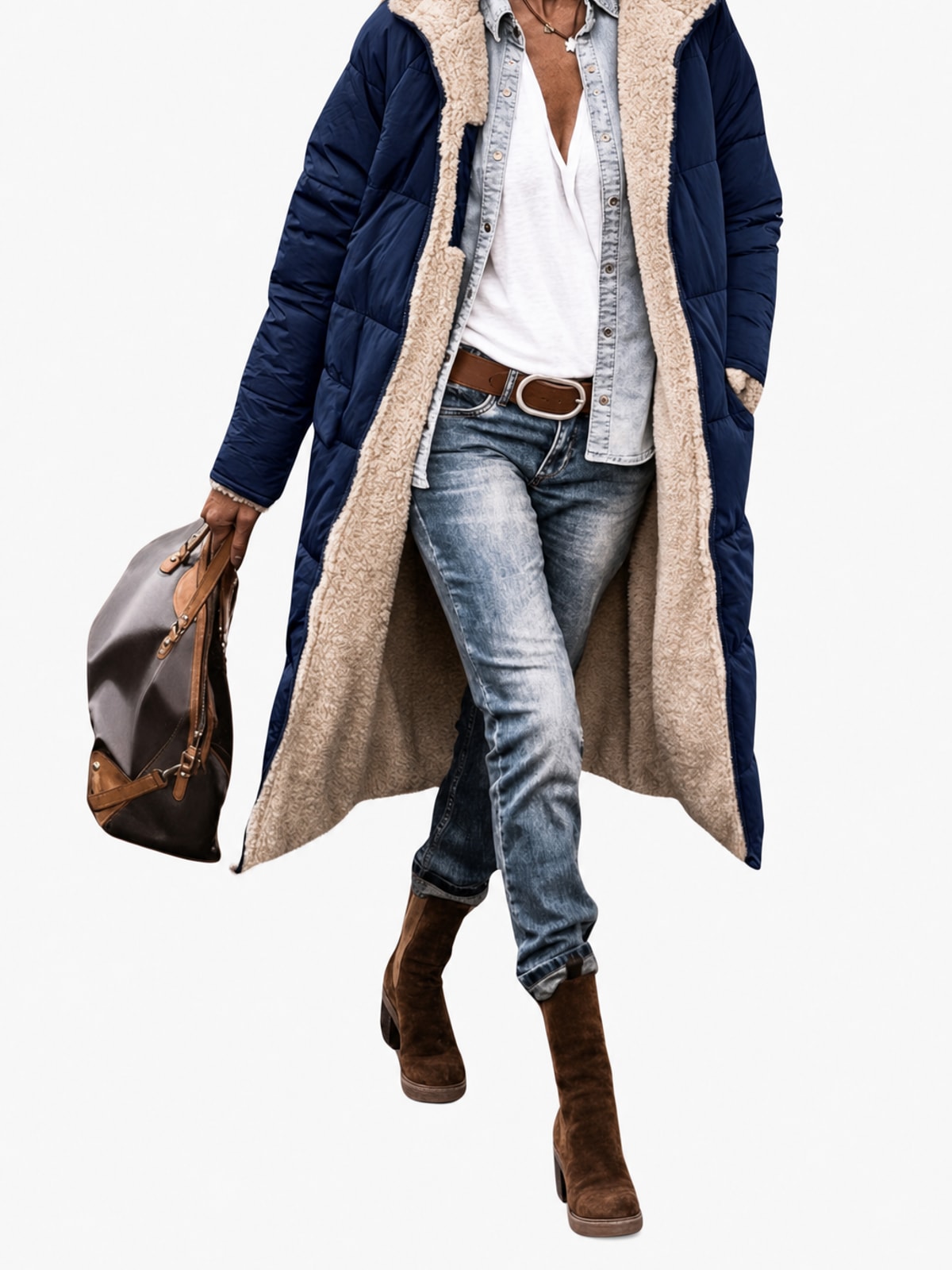 Reversible Tailored Coat Long Winter Fit - 4