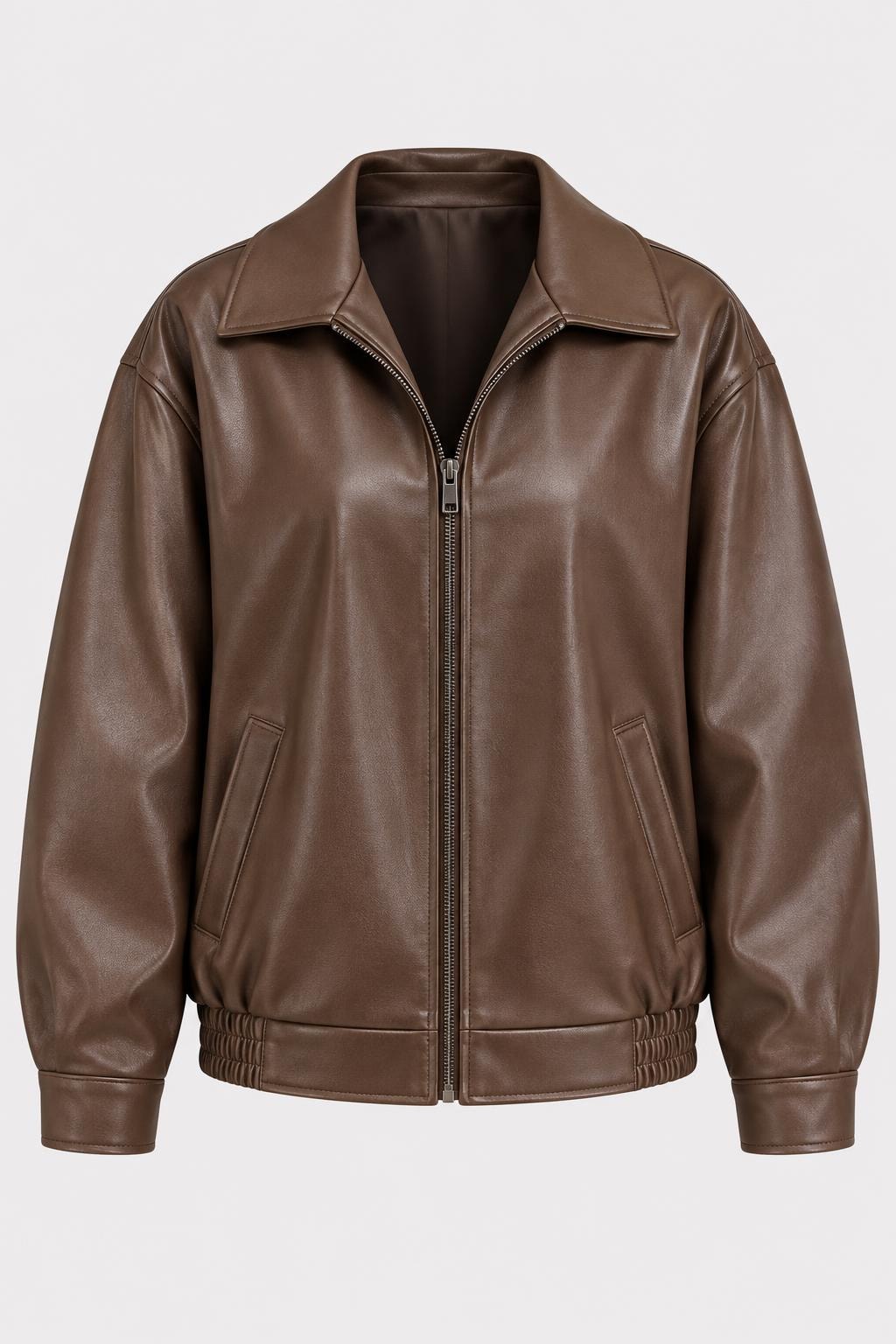 Leather Oversized Biker Effortless Jacket - 1