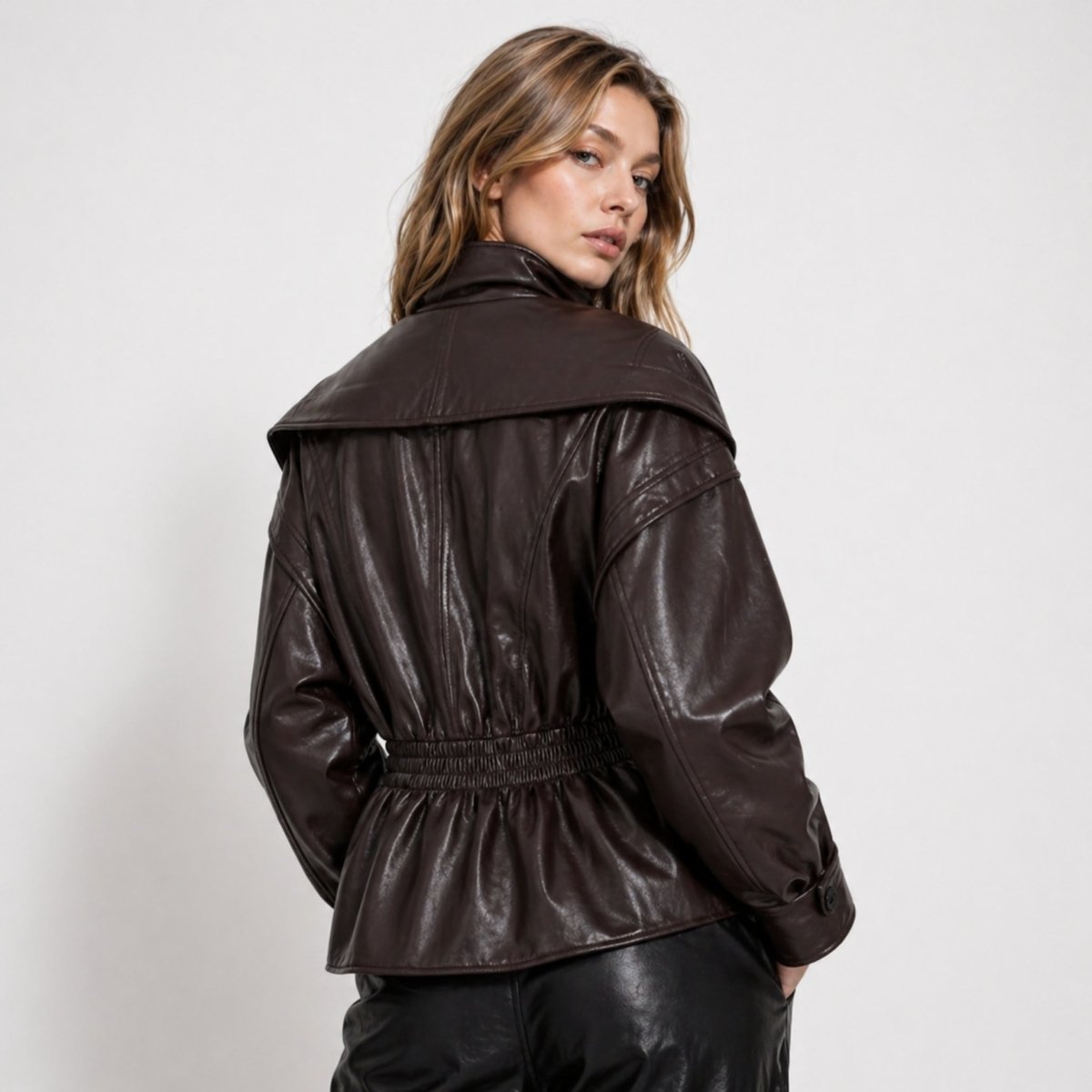 Timeless Leather Moto Jacket With Notch Lapel - 5