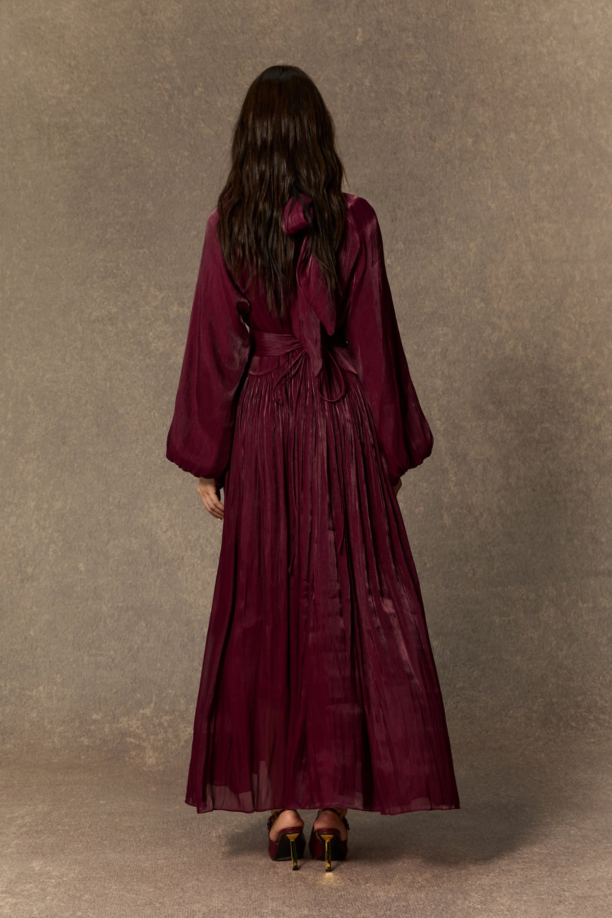 Terylene Maxi Dress With Pearl-Trimmed Collar - 4