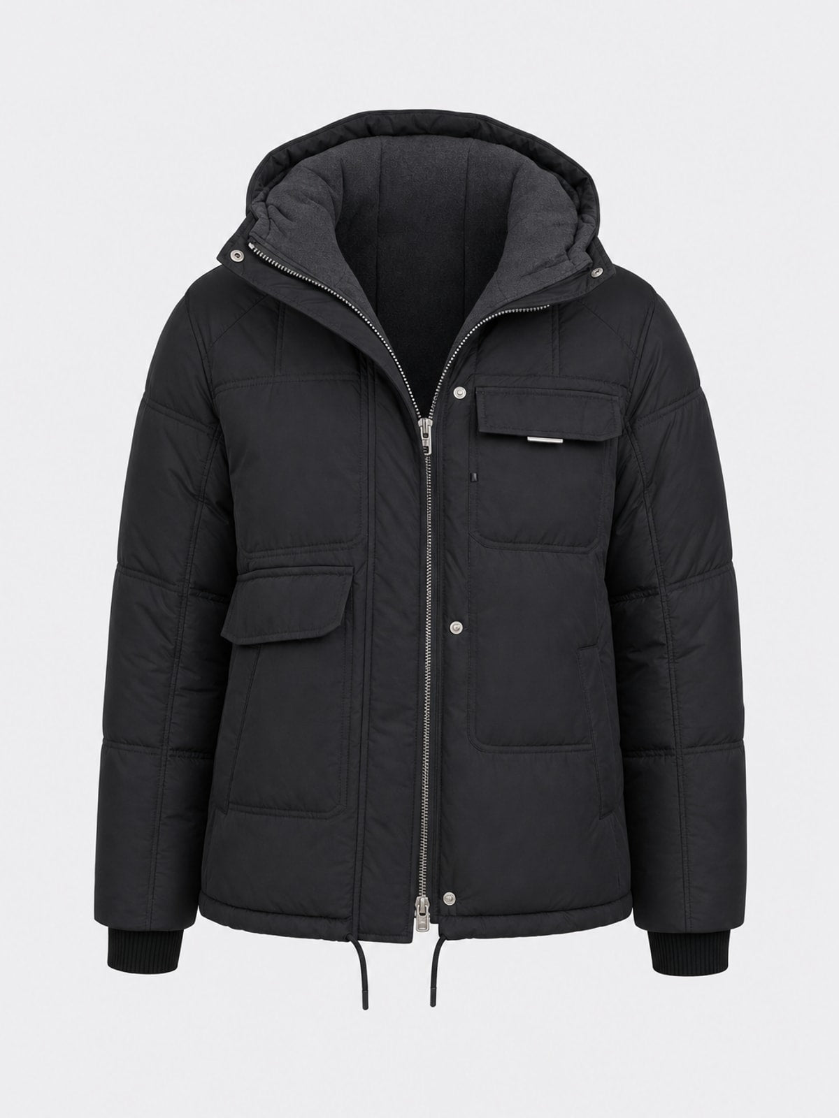 Quilted Effortless Puffer Jacket With Hood - Lightweight Womens Coat - 1