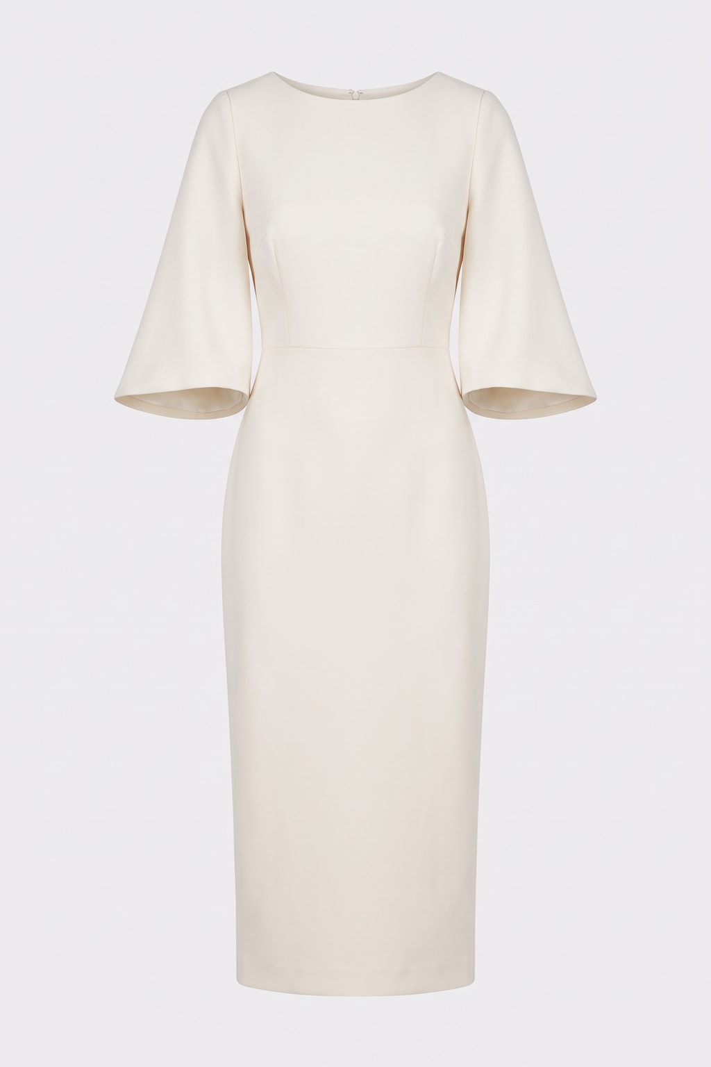 Structured Midi Dress With Bell Sleeves - 1