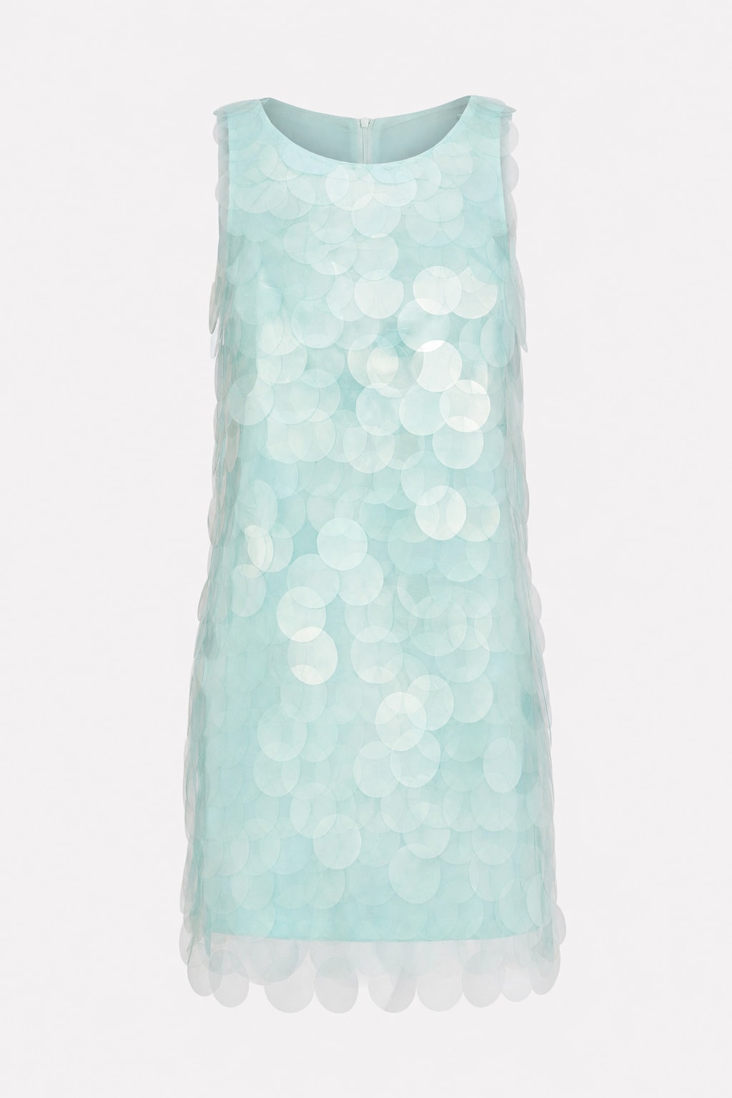 Blue Sequin Mini Dress With Open Back Detail - 1
