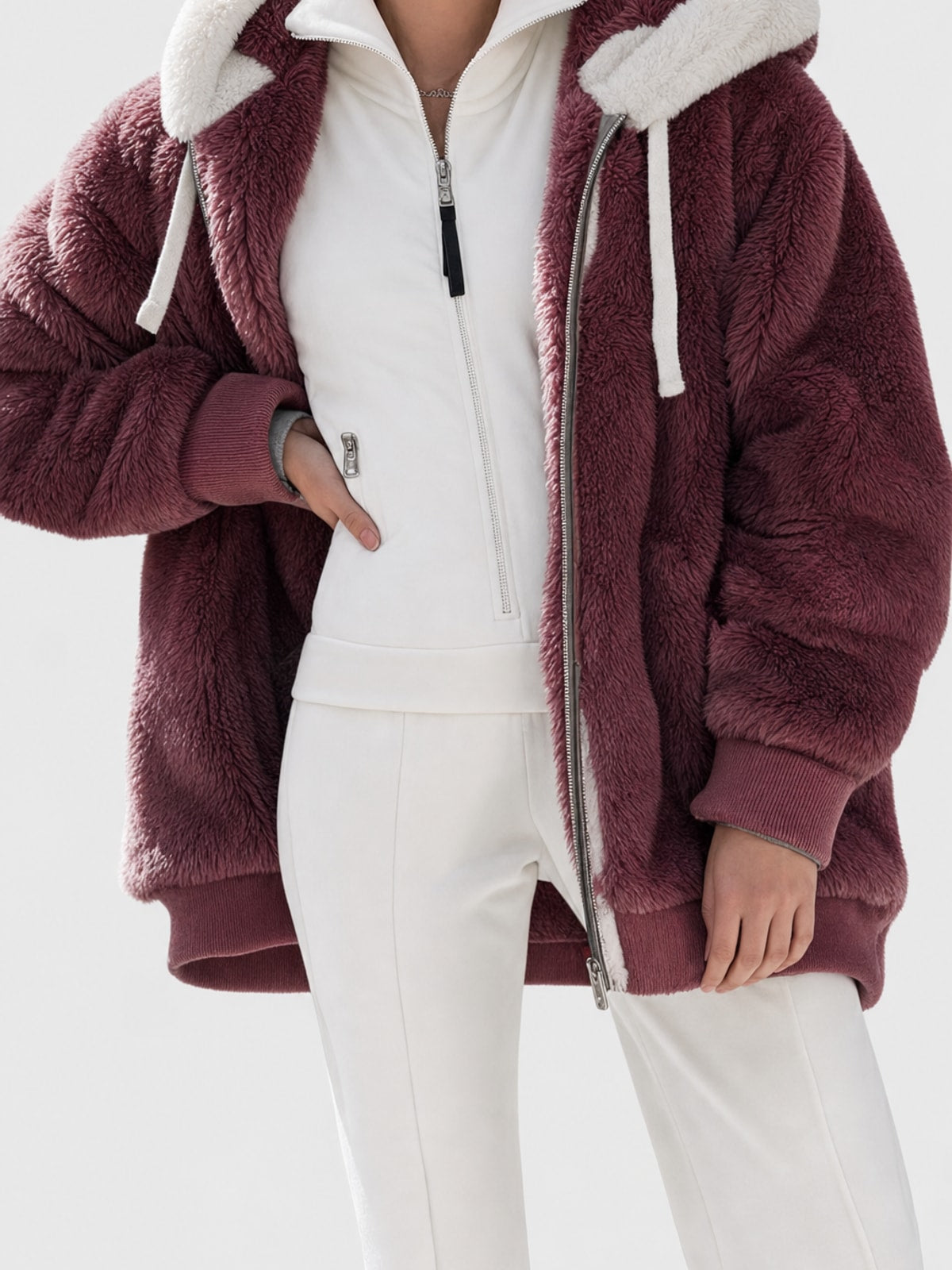 Women's Puffer Jacket with Faux-Fur Hood Warm Winter Coat - 13