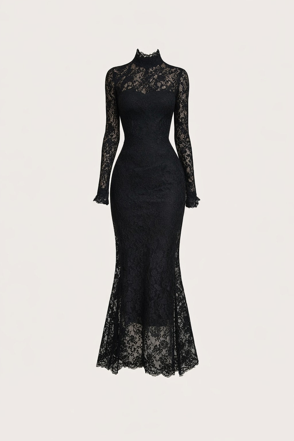 Polyester Sheath Dress With Slim Fit And Long Sleeves - 1