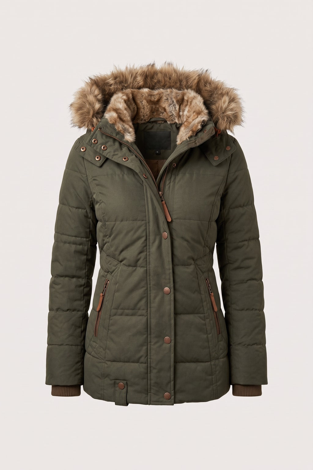Quilted Fitted Hooded Puffer Jacket - 1