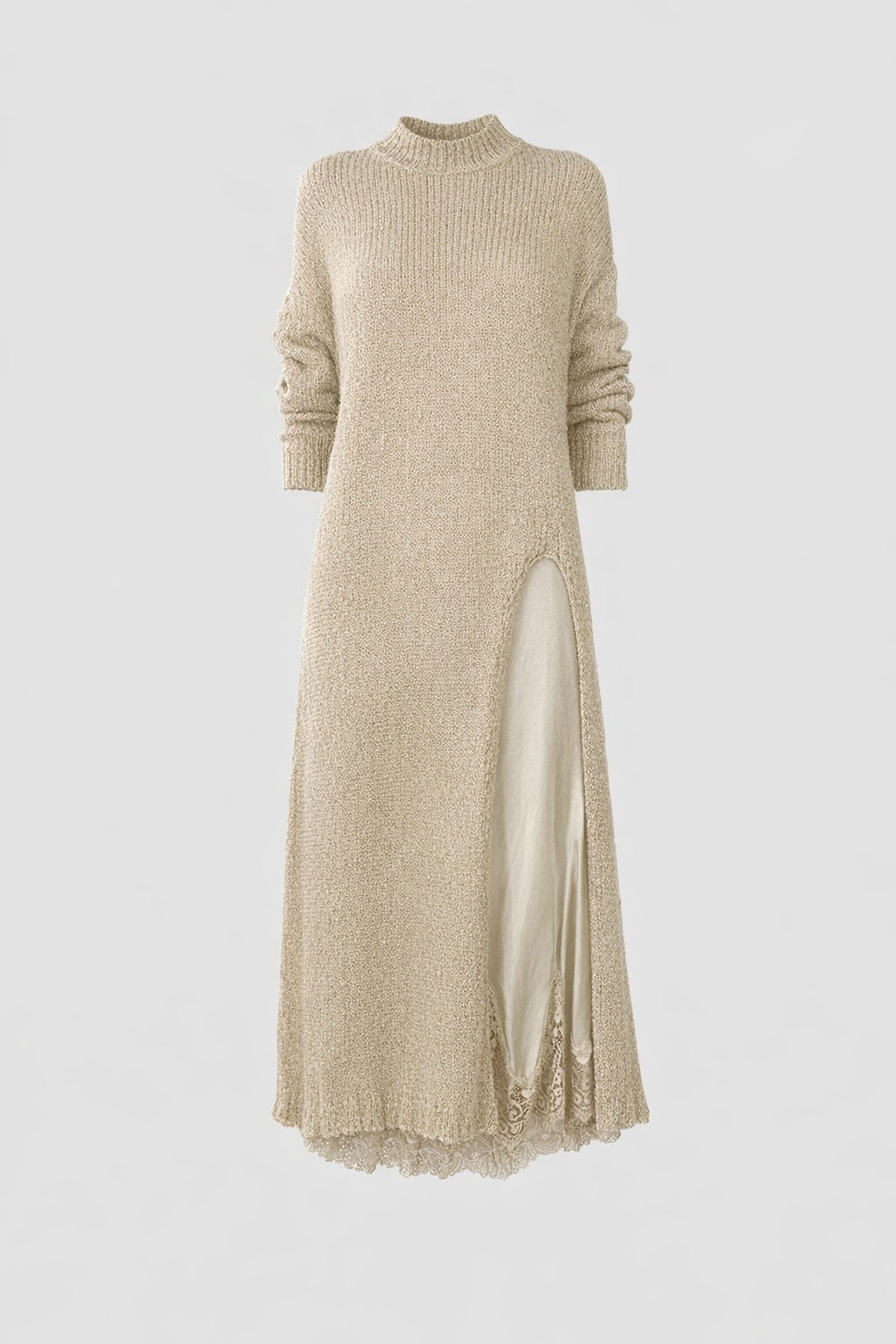 Polyester Casual Set With Split-Hem Detail - 1