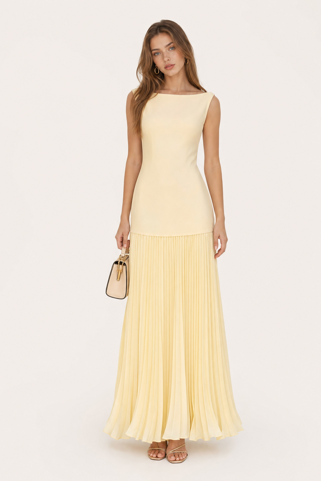 Pleated A-Line Sleeveless Maxi Dress - view 7