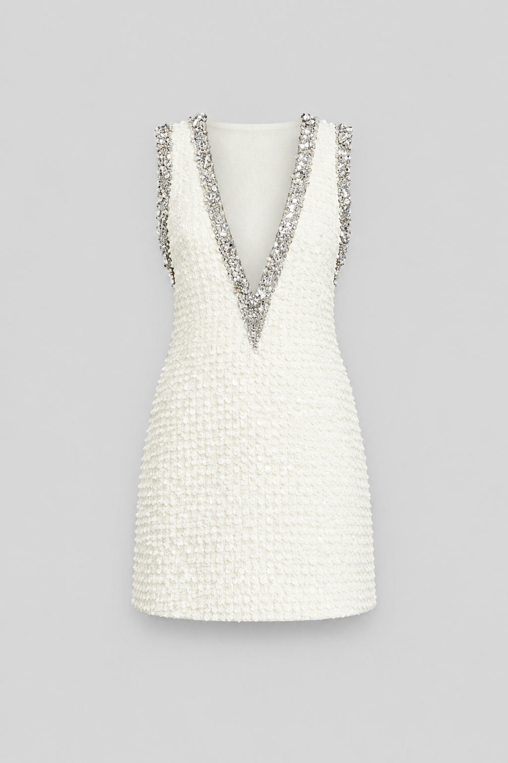 Polyester Sequin Dress With Plunging Neckline - 6