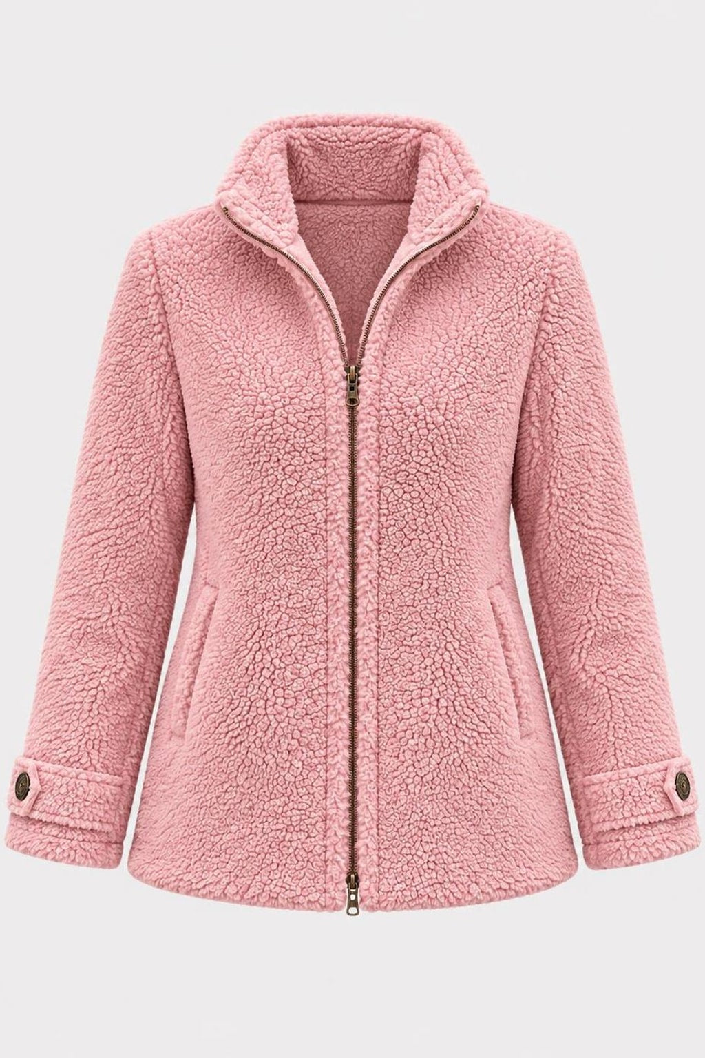 Textured Jacket With Stand Collar - 1