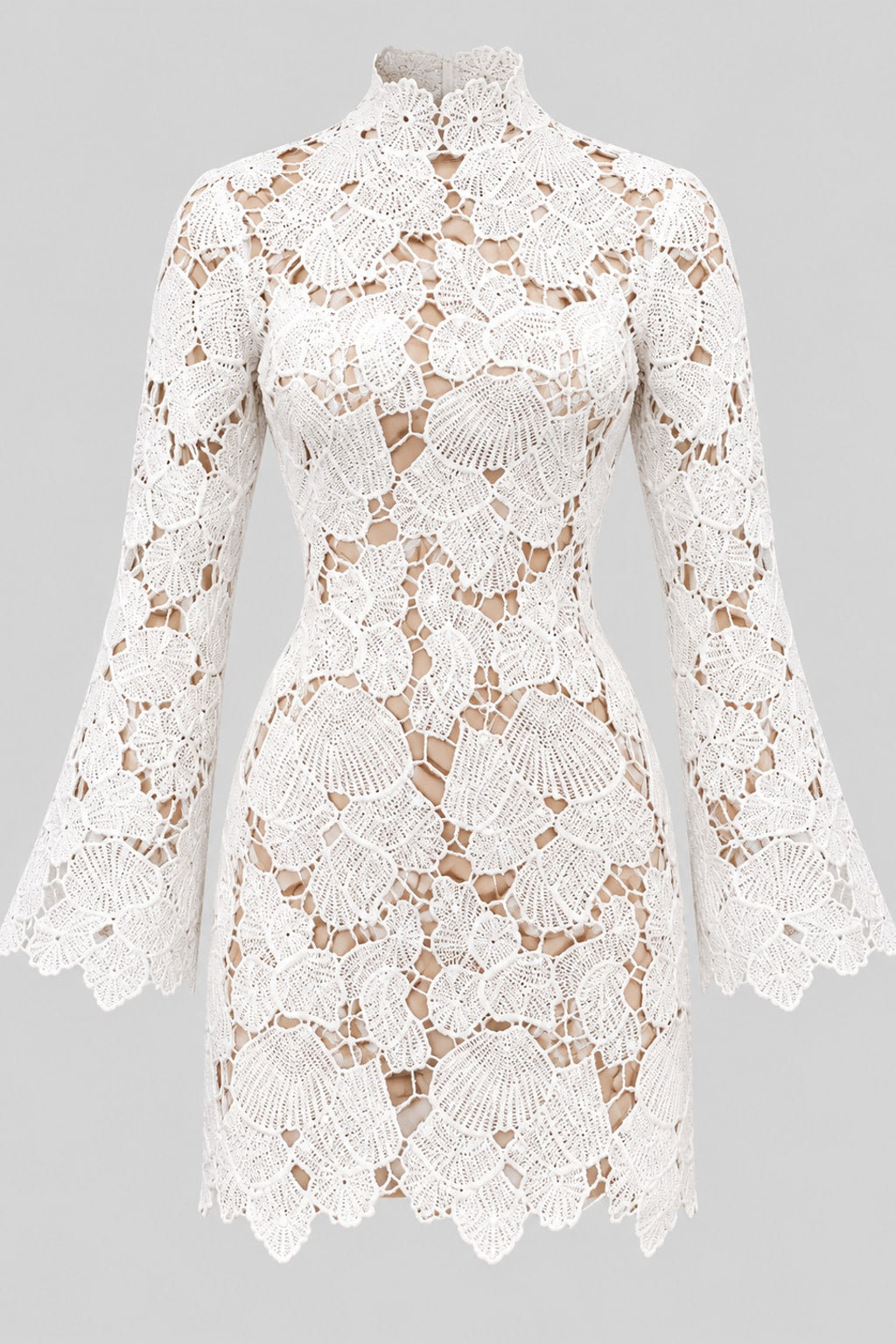 Mini Dress Elegant Crochet Hollow-out - 1