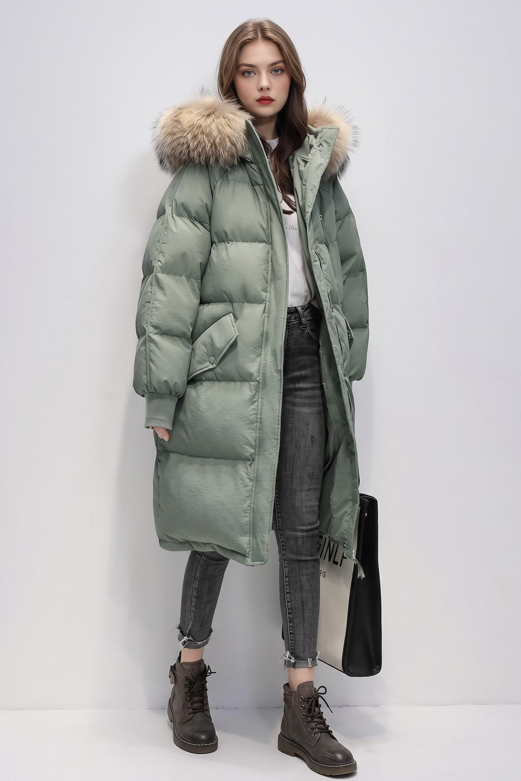 Insulated Faux-Fur Hooded Long Puffer Parka - 2