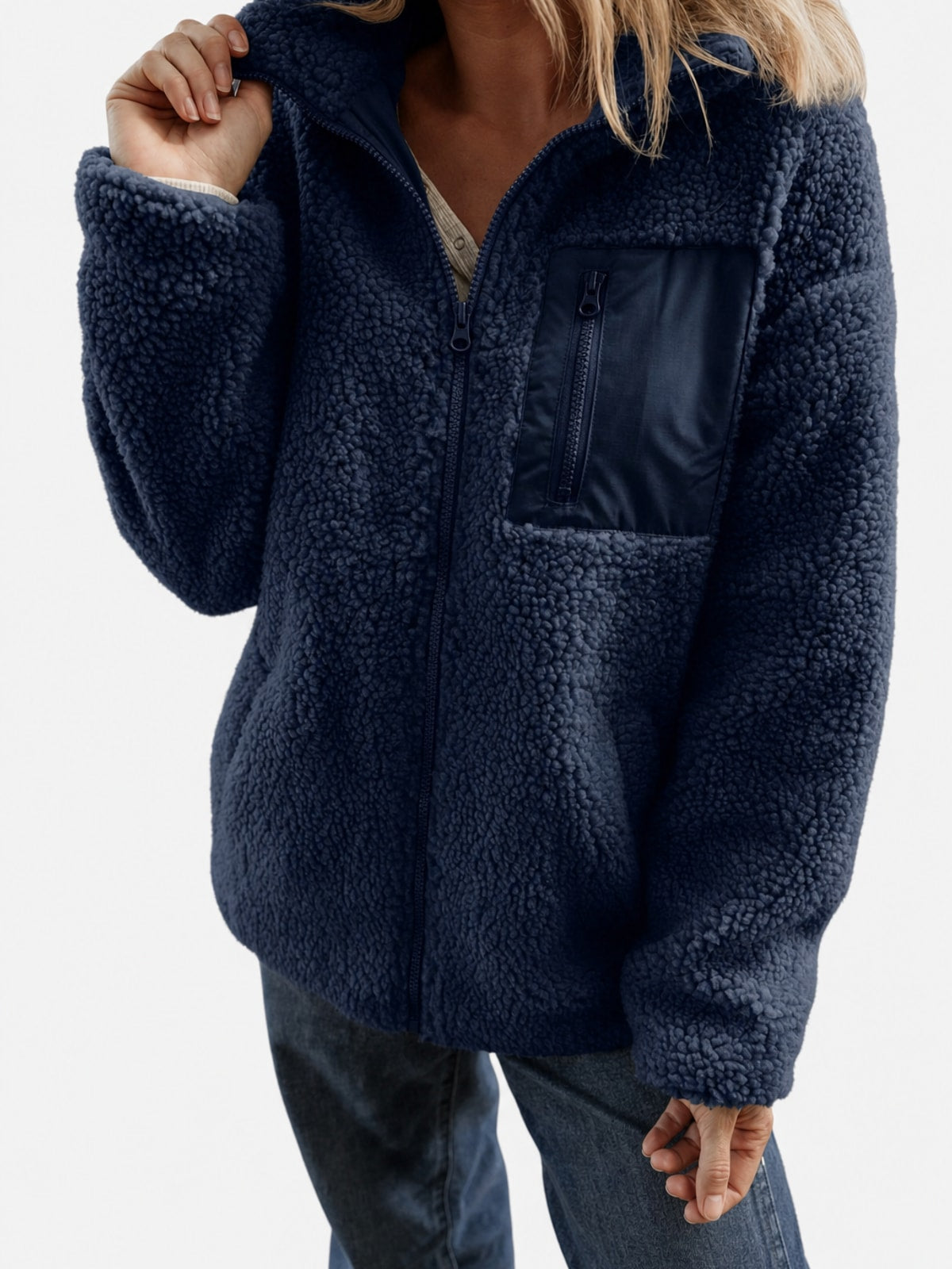 Women's Teddy Fleece Long Coat Cozy Winter Warmth - 6